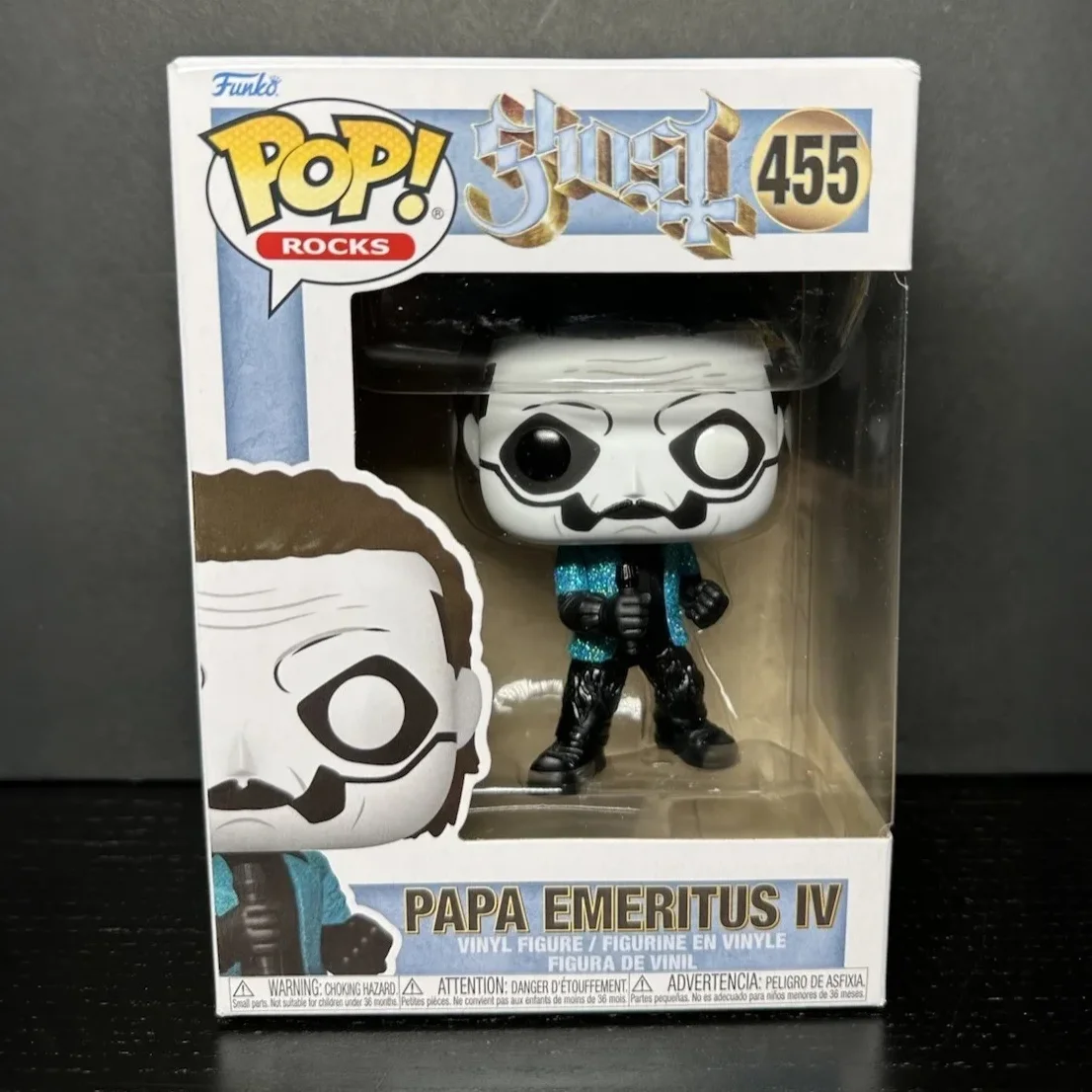 

Ghost Papa band FUNKO POP Emeritus IV (Blue Jacket) (Glitter)455 Figures 4inchs Collectible Limited Edition Figurine Toy Gift