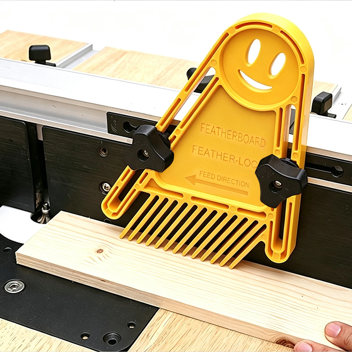 Smile Shape Feather Loc Board 13 Fingers Woodworking Hold Down Clamp for Table Saw Miter Track