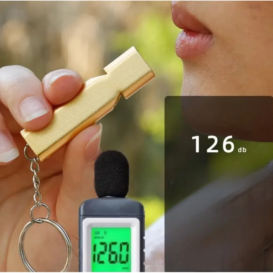 アルミ合金デュアル周波数サバイバルホイッスルダブルチューブ屋外サバイバルホイッスル機器 EDC ツールトレーニング鳩ホイッスル