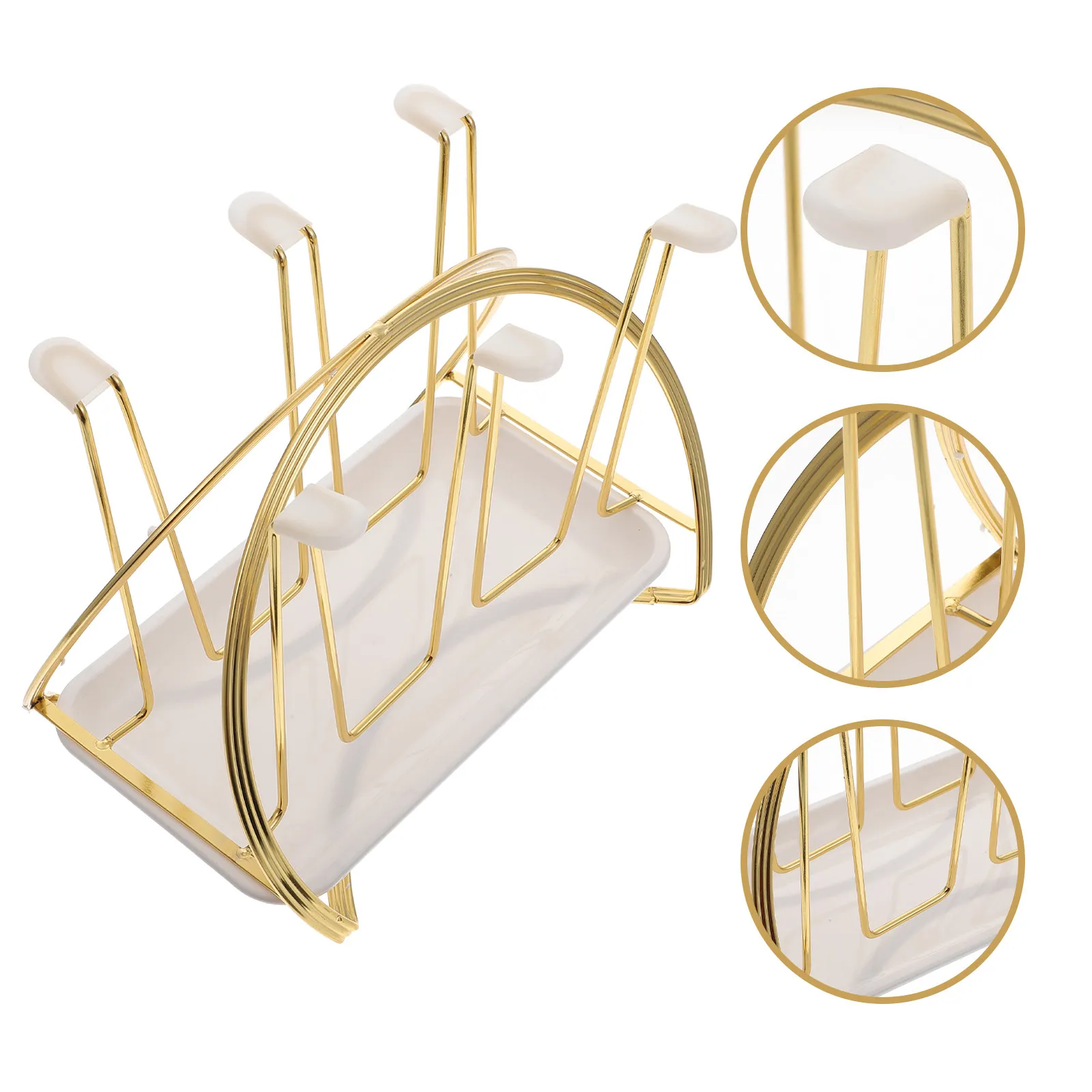 

Elliptical Cup Drying Rack Heavy Duty Wrought Iron Cup Drainer Stand for Kitchen Desktop Organizer Glass Cups Holder