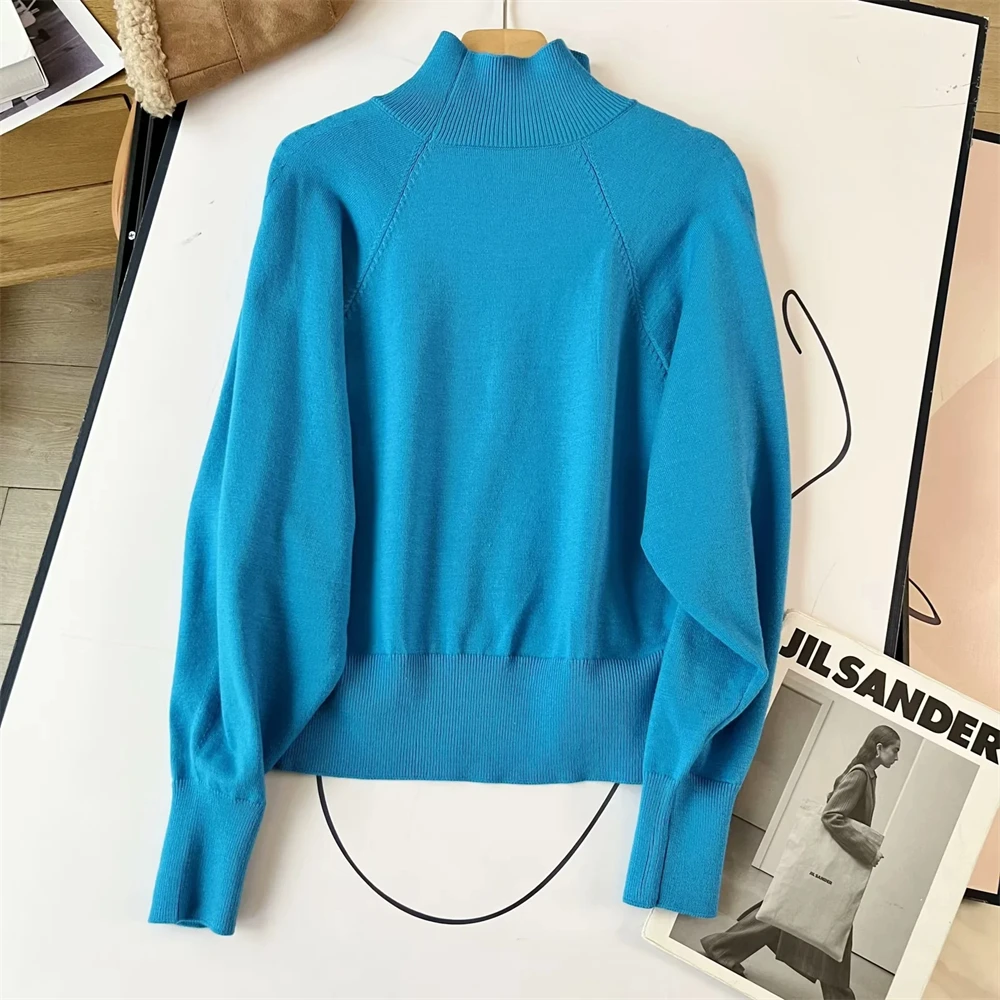 Cos Lris2024 Autumn New Product Bat Sleeve High Neck Elegant Simple Long Sleeve Sweater for Women 1214495002