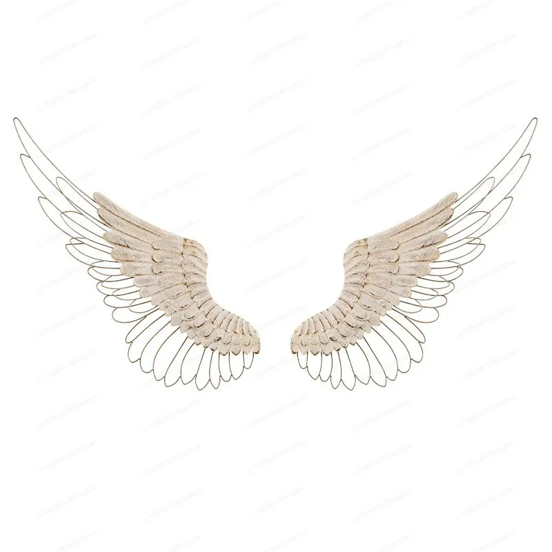 

Wings background wall decoration pendant bar live stream wrought iron wall decoration set props
