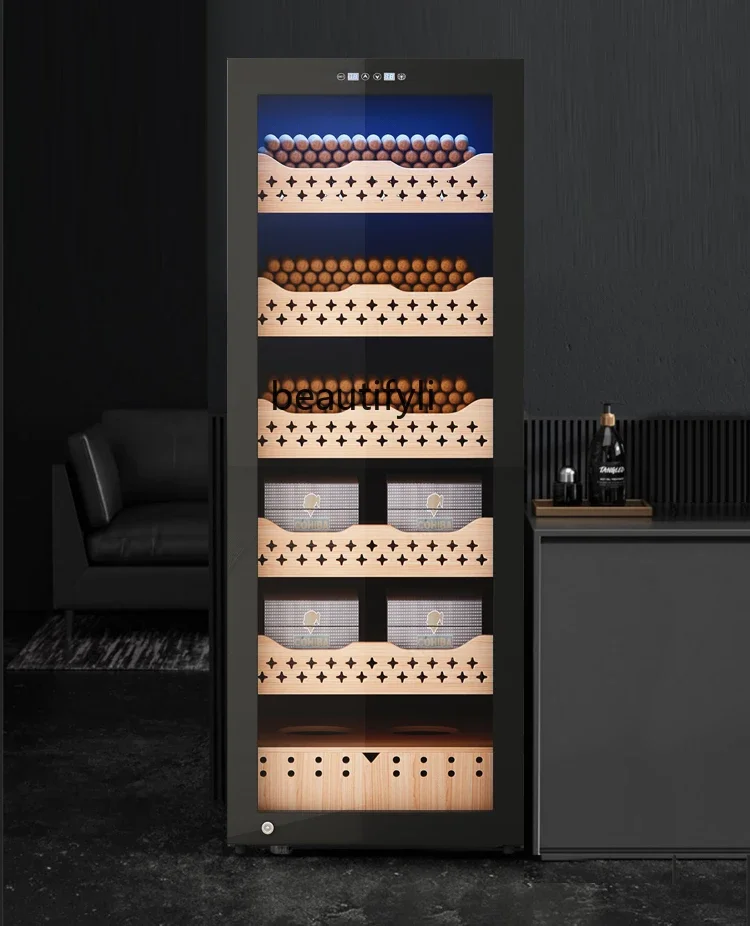 

A61 Compressor red wine cigar cabinet constant temperature and humidity, household cedar wood bare raising, moisturizing cabinet