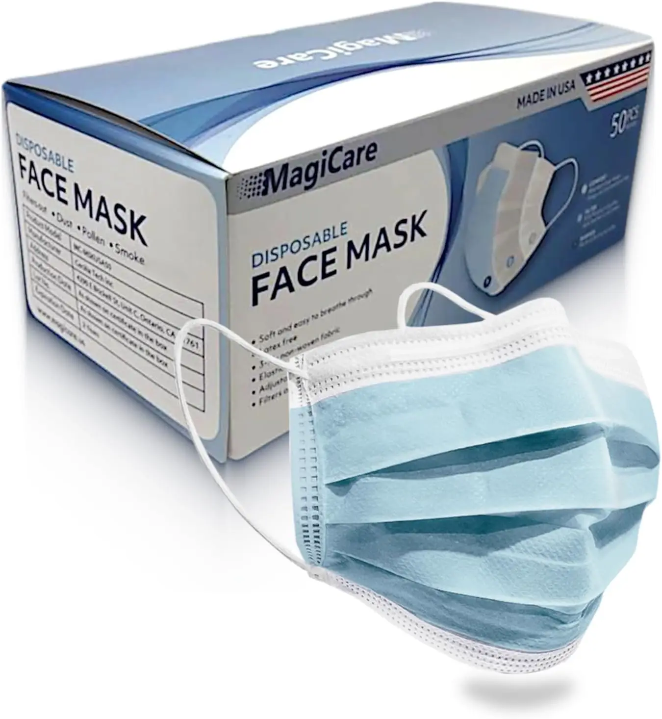 

Blue Disposable Face Masks - Medical Grade ASTM Level 1, Premium 3 Ply, Comfortable and Breathable for Adults - 50ct Box