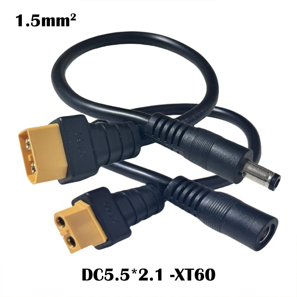1.5mm² XT60 Male Female to DC5.5*2.1mm Power Cable RC Lipo Battery ESC Extension Cord Drone Adapter