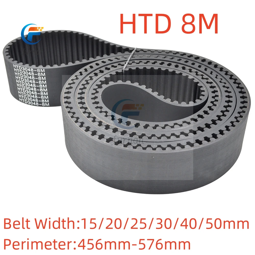 

FURNAN HTD 8M Rubber timing belt length 456/464/472/480/488/496/504/512/520/528/536/544/552/560/568/576mm Width 15-50mm