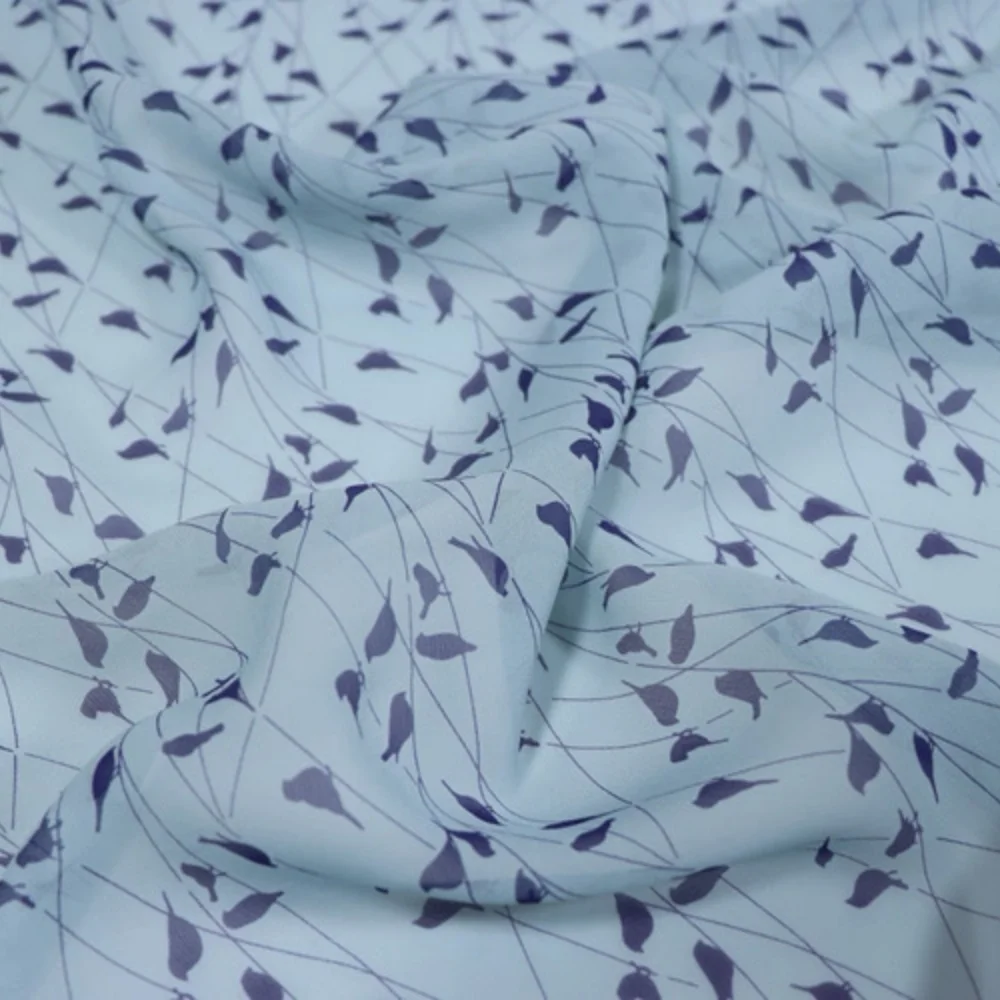 Wonderful Gorgeous Bird Digital Printing Soft Feeling Comfortable Silk Georgette Fabric for Women Girl Holiday Maxi Skirt Scarf