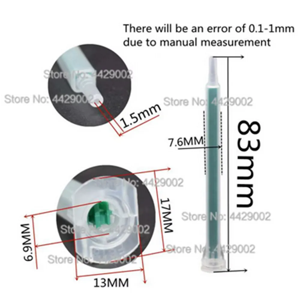 250 Stück Mischrohre 83 mm, statische Mischdüsen für Epoxidharz, Werkzeuge für 50 ml 1:1 1:2 AB-Kleber, Zweikomponenten-Klebstoffkartuschen – Detail 1