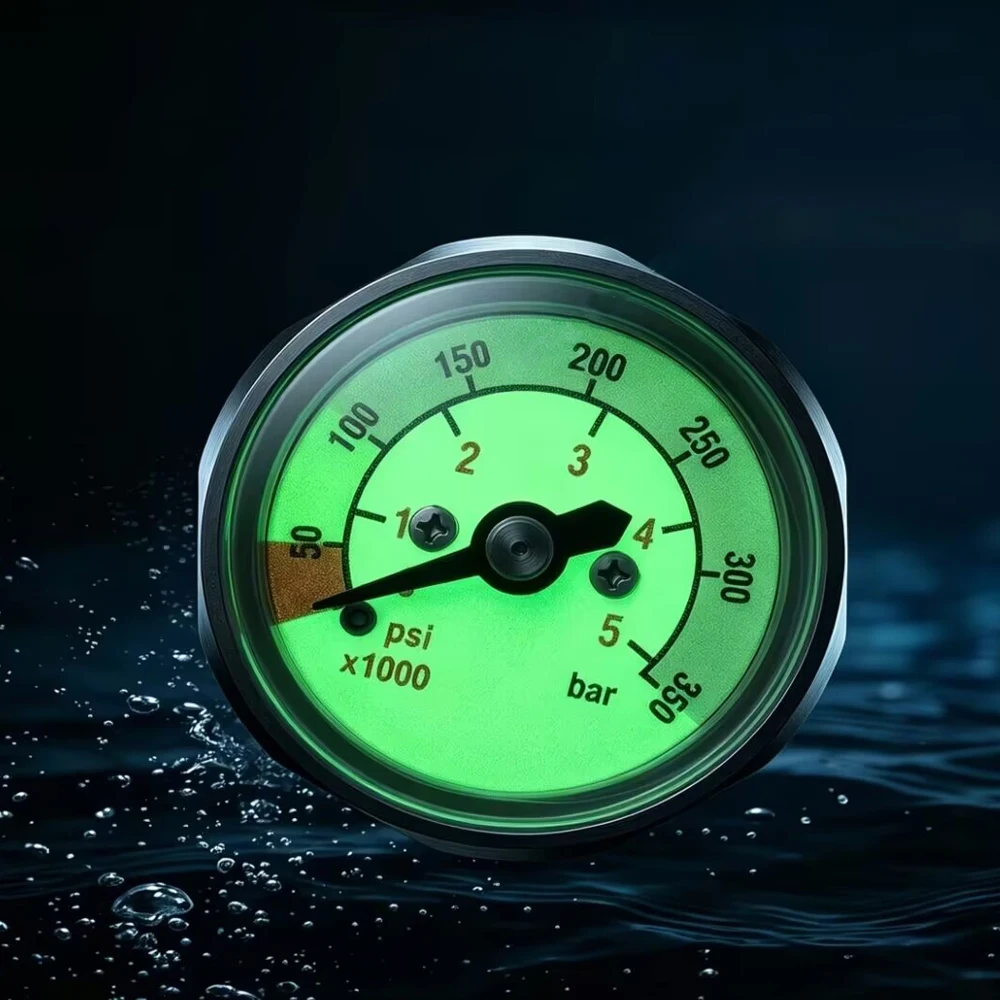 

Accurate Mini Scuba Pressure Gauge (SPG) for First Stage Valve, Compatible with 350 BAR / 5000 PSI Cylinders