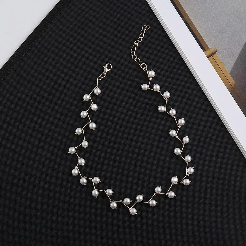 Luxury Imitation Pearl Beads Choker Women Girl Necklaces Fashion Elegance Wedding Bridal Necklace Y2k Jewelry