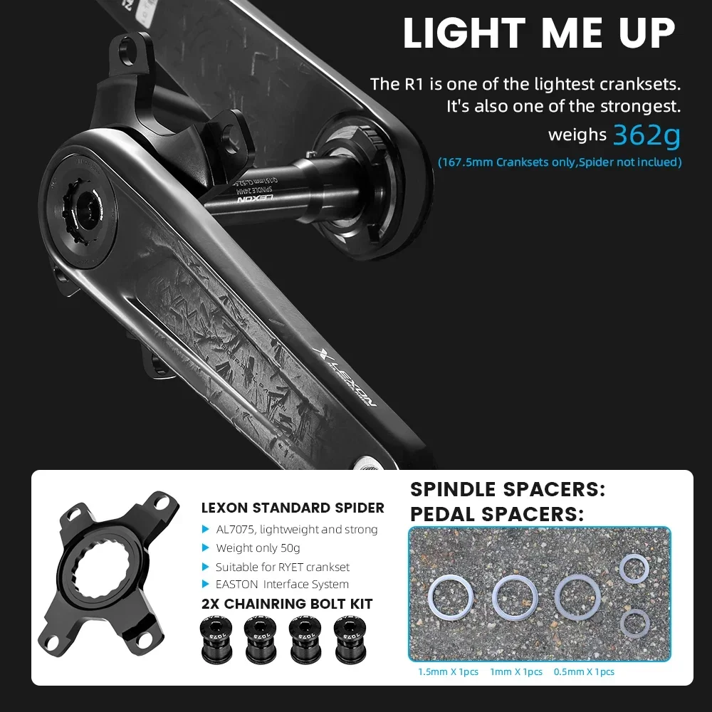 عداد طاقة LEXON لدراجة الطريق XCADEY 104/110BCD Spider لـ Shimano/SRAM/Rotor/RaceFace/Easton Cranks أجزاء محرك الدراجة