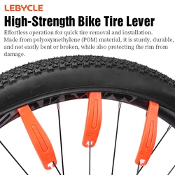 LEBYCLE 3PCS Bicycle Tire Lever MTB Road Bike Tire Pry Bar Ultralight Bike Tire Change Rim Spoon Cycling Crowbar Removal Tools