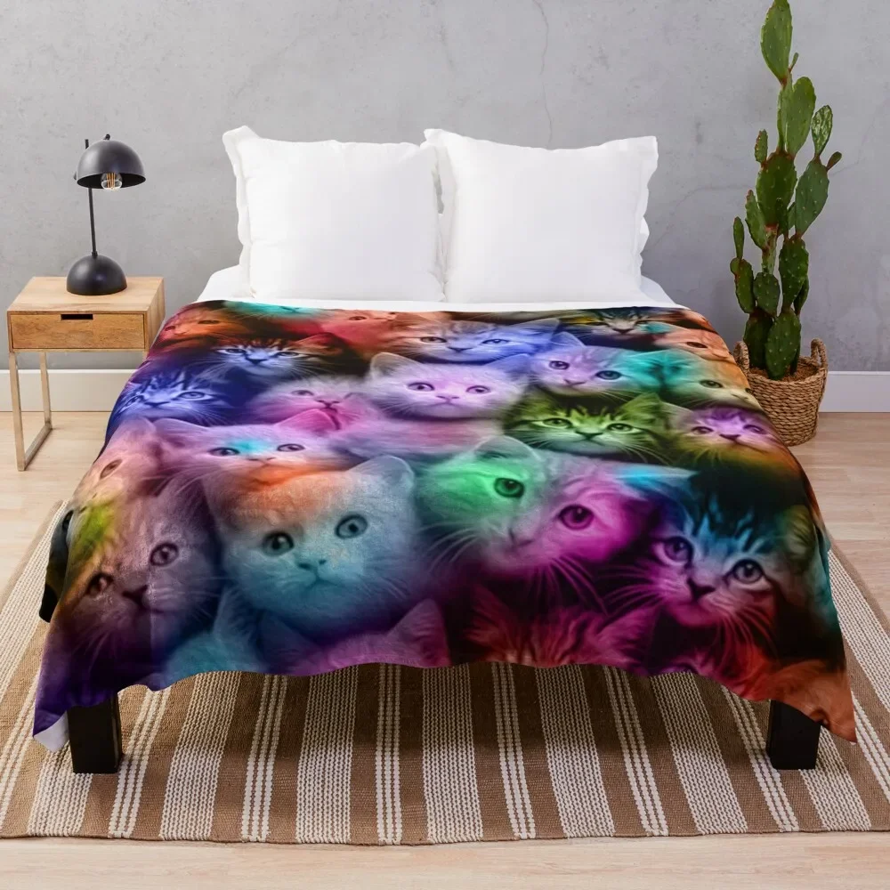 

DISCO CATS Throw Blanket Soft Comfort Blanket for Reading Watching TV
