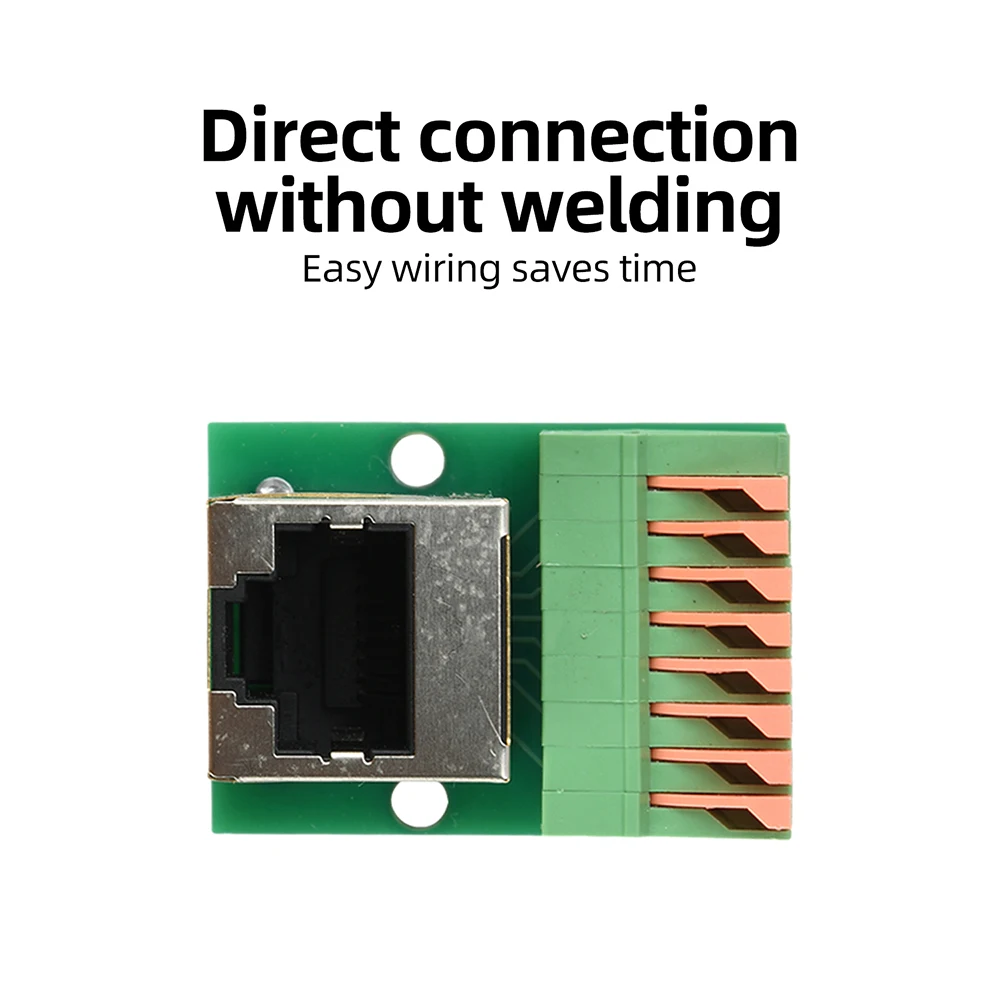 RJ45 Network Port Terminal Blocks Solderless Terminals Data Adapter Boards Male/Female Socket for DIN Rail Mounting