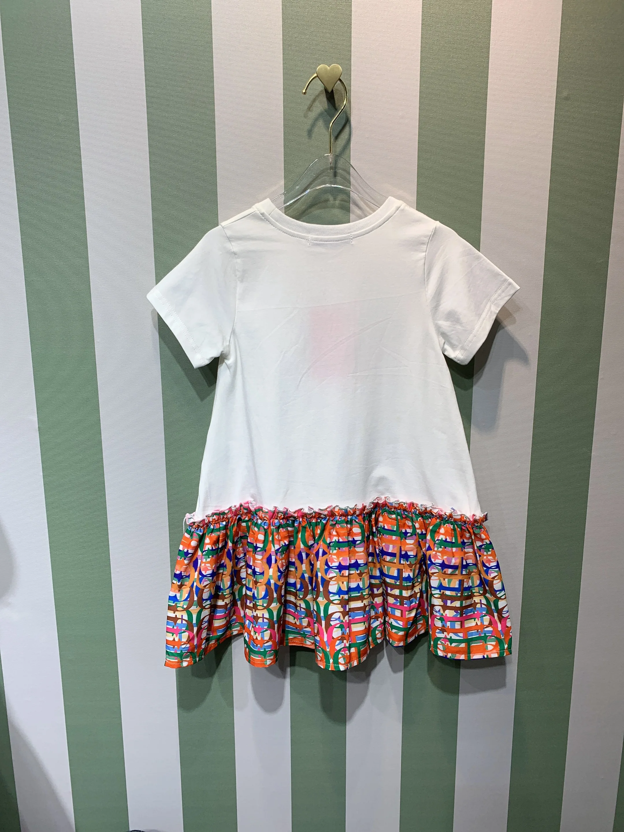 2024 summer new high fashion girls dress letter embroidery short sleeve letter print dresses for baby girls
