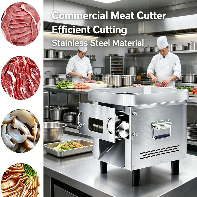 Electric Meat Chopper 110V/220V Stainless Steel Commercial Household Automatic Food Chopper for Kitchen