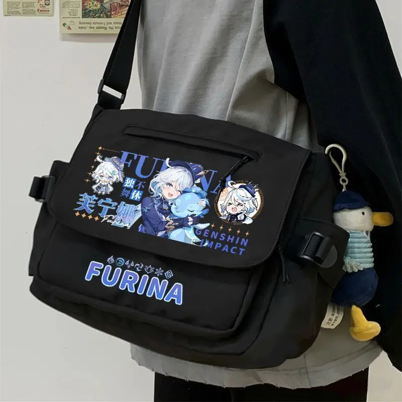 Genshin Impact Crossbody Xiangling Hu Tao Merchandise Junior High Unisex Versatile Large Capacity Shoulder Bag Storage School An