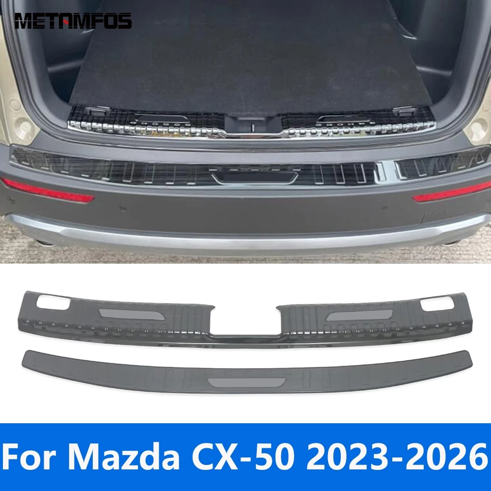 

For Mazda CX-50 CX50 2023-2025 2026 Interior Exterior Rear Trunk Bumper Foot Plate Tail Door Sill Scuff Guard Plate Accessories
