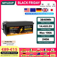 MFUZOP 12V 300Ah 3840WhLithium iron phosphatebattery,Built-in Intelligent BMSSystem Deep Cycle10000+suitablfor outdoortravel
