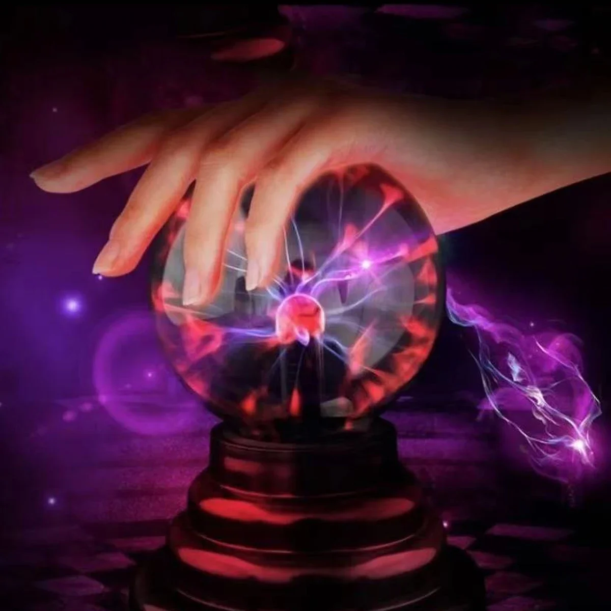 Touch Sensitive Plasma Ball Lamp - USB Powered Static Electricity Lamp for Gatherings, Home Decoration, and Science Education