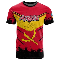 Angola Flag Summer Men's Tshirt Angolan National 3D Print T-Shirt Oversized GYM Tops Sports Fitness Short Sleeves Tee Shirts