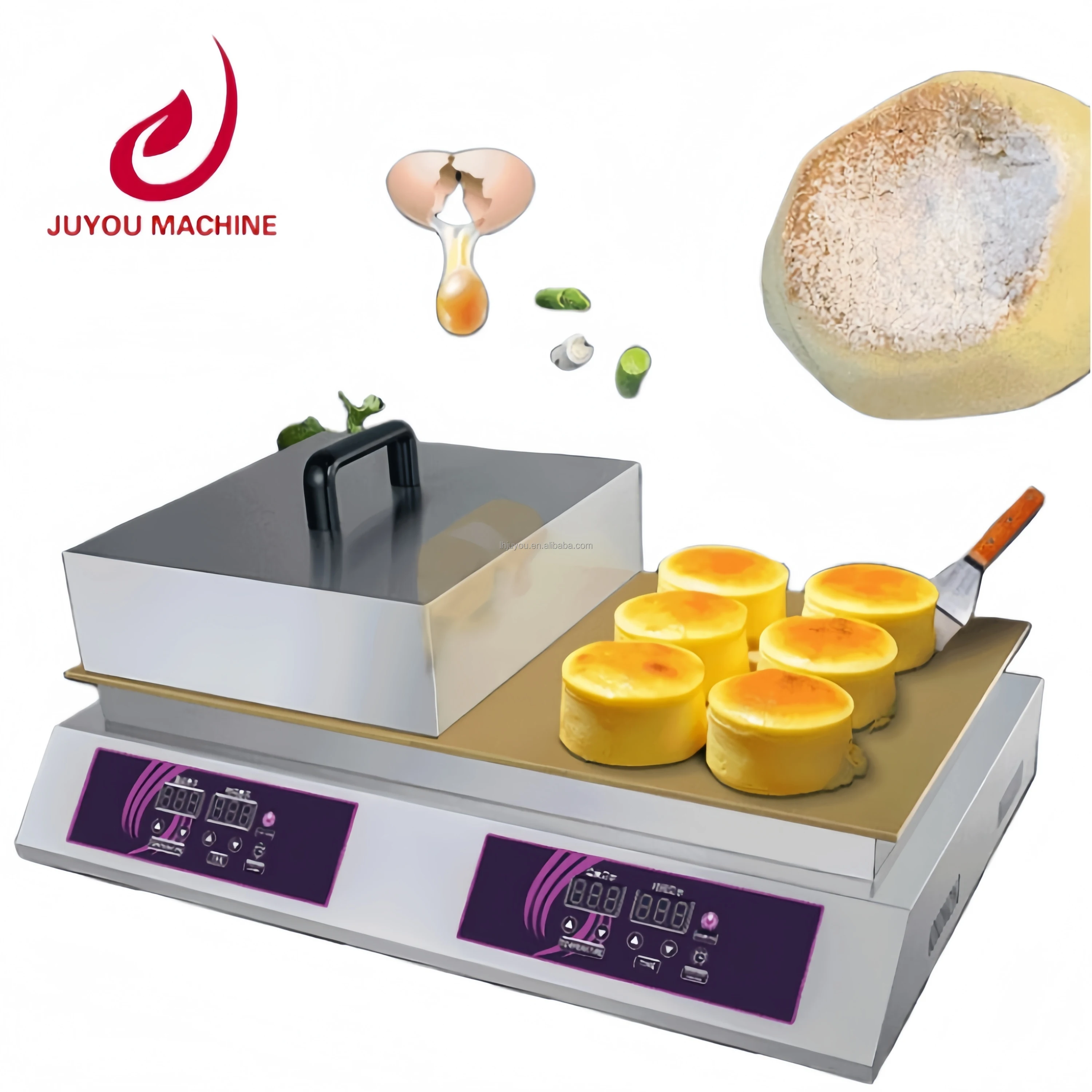 Double Head Souffle Waffle Maker Machine Electric Fluffy Souffle Pancakes Maker Baker Souffle Pan Maker Machine