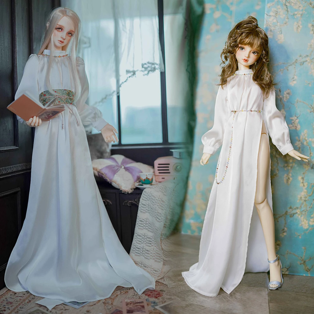 D04-B379 Children handmade toy BJD/SD doll clothes 1/3 62 68 gr16 White high fork long skirt 1pcs