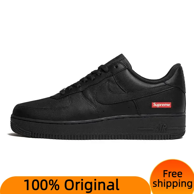 Nike Supreme X Air Force 1 Low \' Logo - Black\' Sneakers shoes CU9225-001 With Original Box