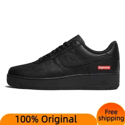 Nike Supreme X Air Force 1 Low ' Logo - Black' Sneakers shoes CU9225-001 With Original Box