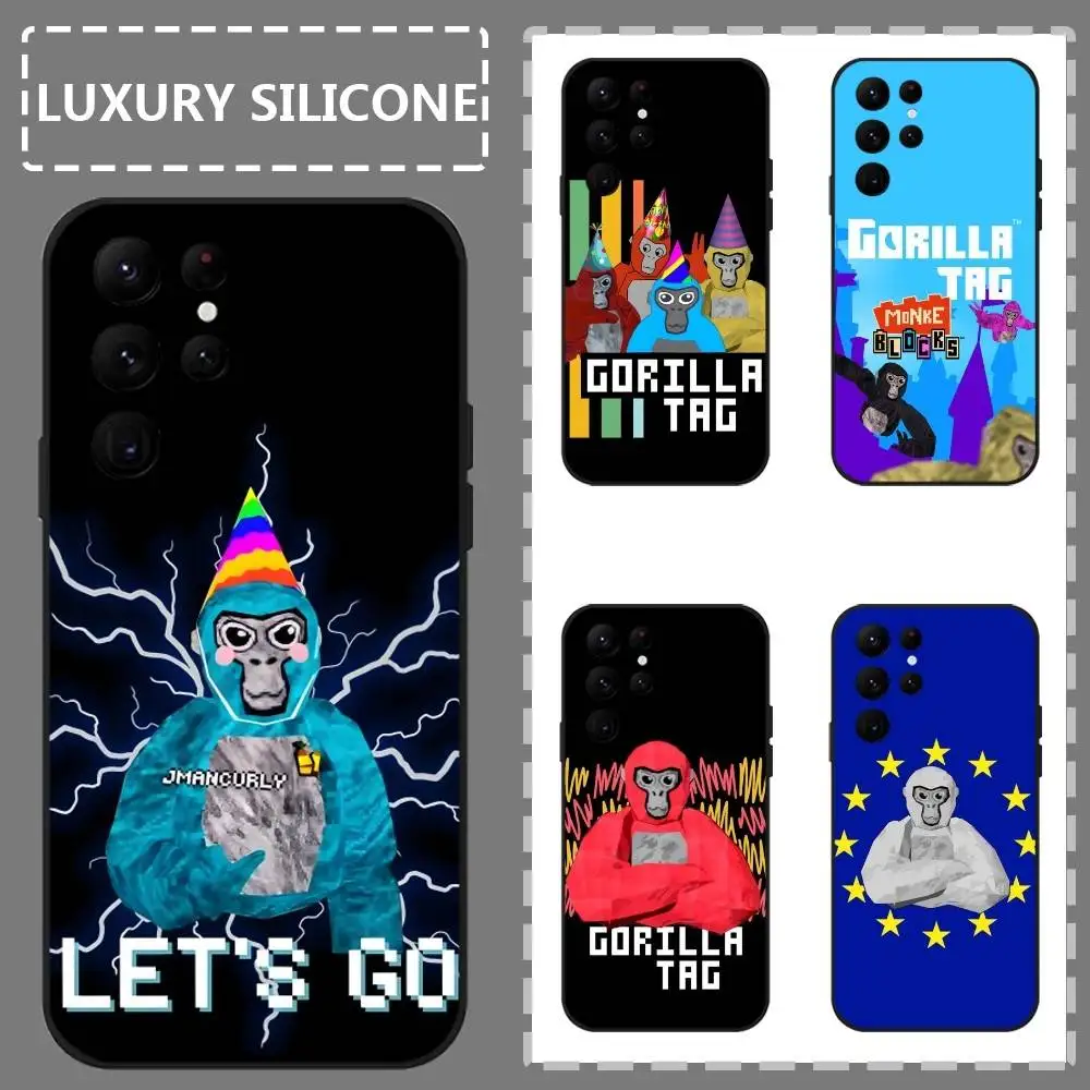 

Monkey G-Gorilla Tag Game Phone Case For Samsung Galaxy S25 S24 S22 S23 Ultra S21 S20 Plus 5G Frosted Non-Slip Full Soft Case