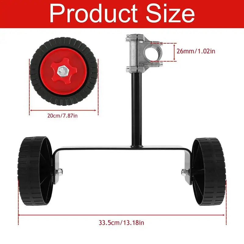 26/28mm Lawn Mower Support Wheel Adjustable Weed Trimmer Auxiliary Wheels Garden Lawn Mower Cutter Replacement Power Tool