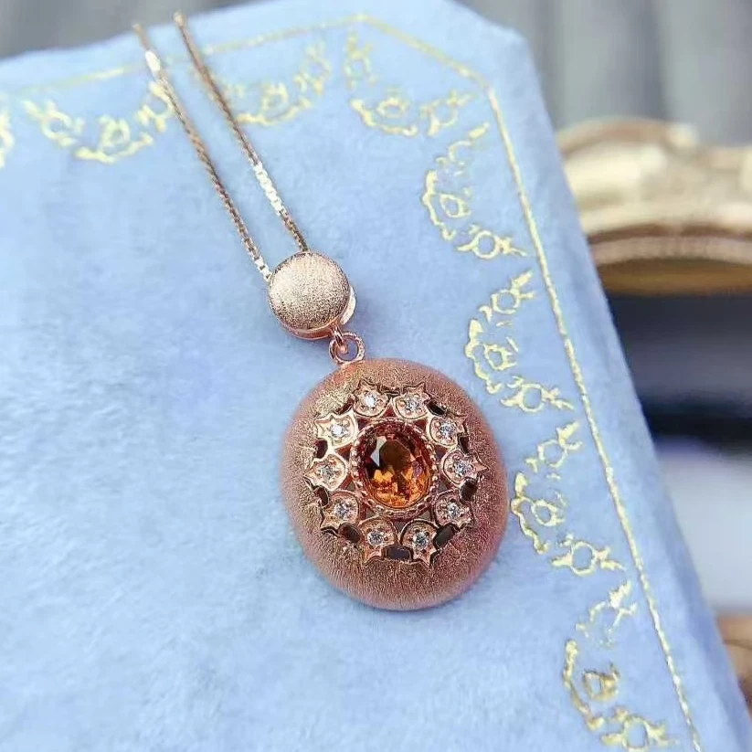 

Lovely 925 Sterling Silver Pendant Natural Citrine Pendant 4mm*5mm VVS Grade Citrine Jewelry with 18K Gold Plating