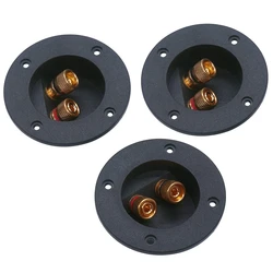 3 pezzi fai da te Home Car Stereo 2-Way Speaker Box terminale Binding Post Round Spring Cup connettori spine Subwoofer (nero)