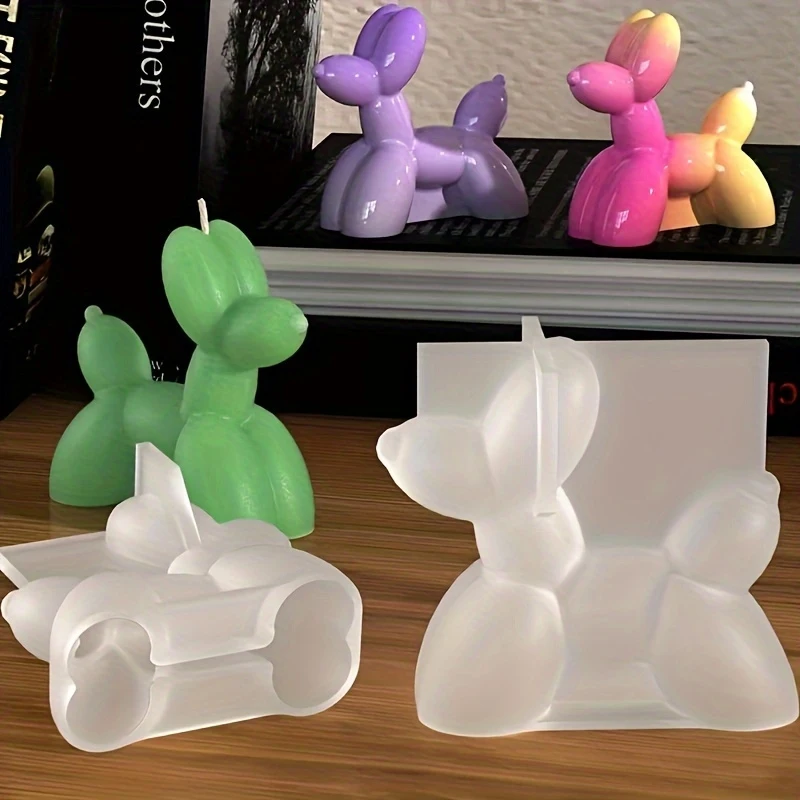 2Set3DMini Balloon Dog Decoration Resin Mold Set，Molds for home decoration，Exquisite and compact，Candle mold，Silicone Mold，Epoxy