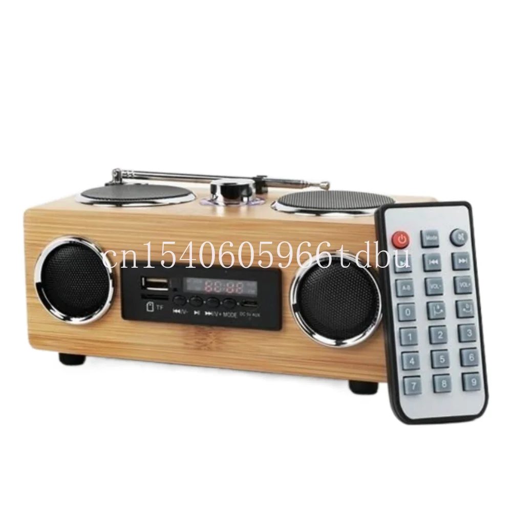 Bamboo Mini Portable Bluetooth Wireless Speaker Rechargeable Bluetooth Bt Fm Radio Speaker