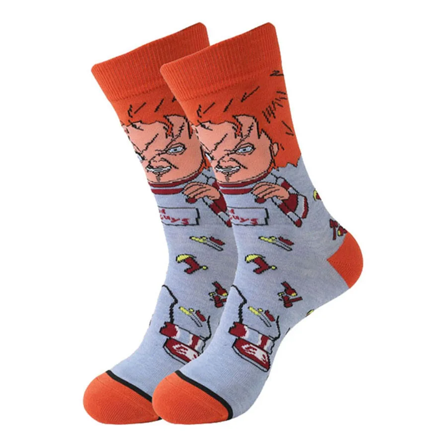 Calcetines con temática de Anime de dibujos animados para hombres y mujeres, estampados de Navidad y Halloween, moda urbana de Hip Hop, novedad, divertidos calcetines informales