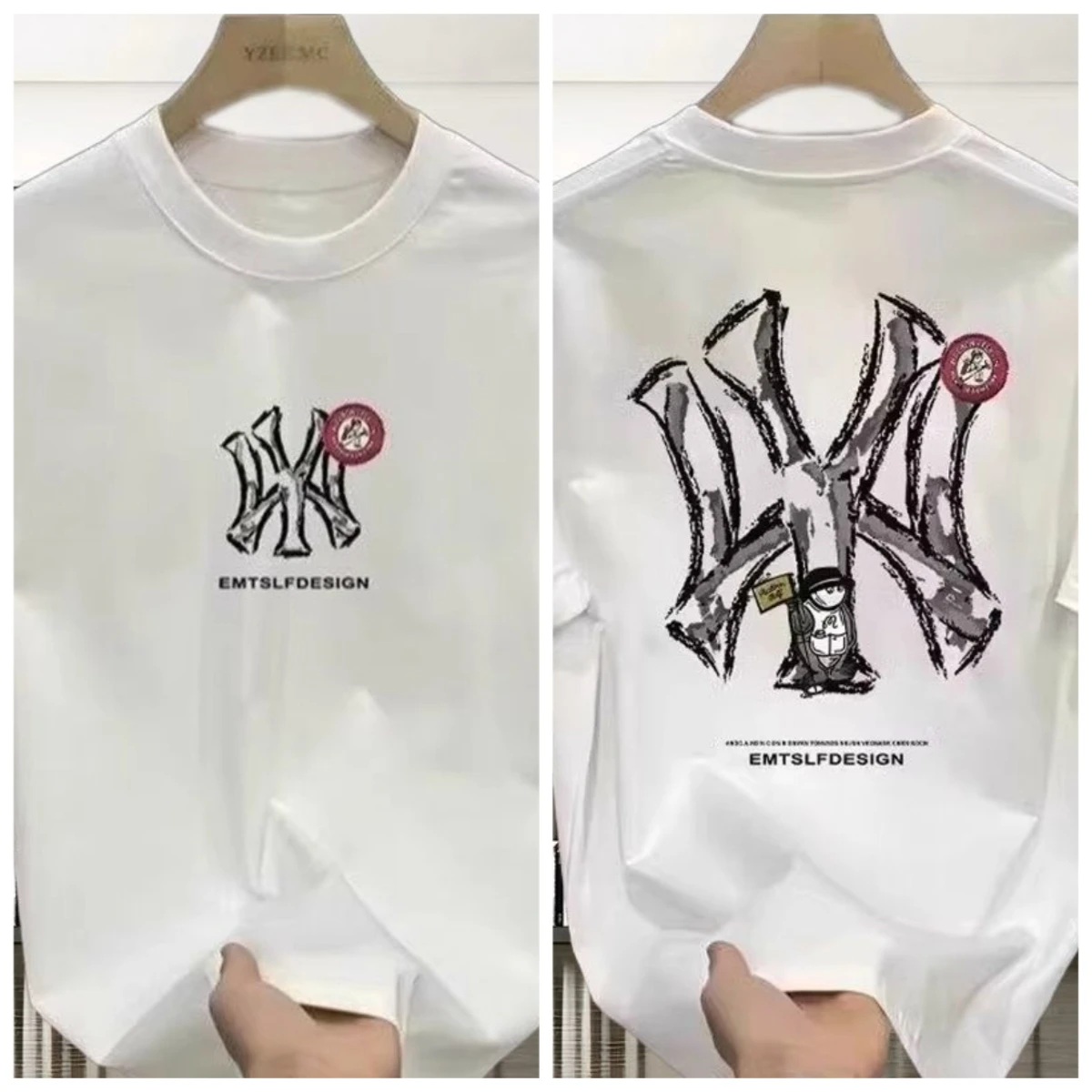 

Outlets will launch trendy brand round neck cotton short-sleeved T-shirts in the summer of 2025 the same for men and women top