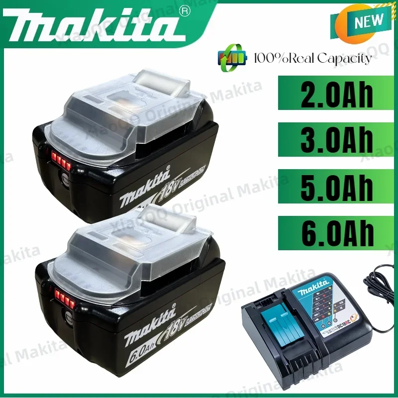 100% ของแท้ Makita 18V 3Ah/5Ah/6Ah แบตเตอรี่ชาร์จสําหรับ Makita DDF487 DTD173 DTW700 DGA404 DHF487 เครื่องมือเปลี่ยน