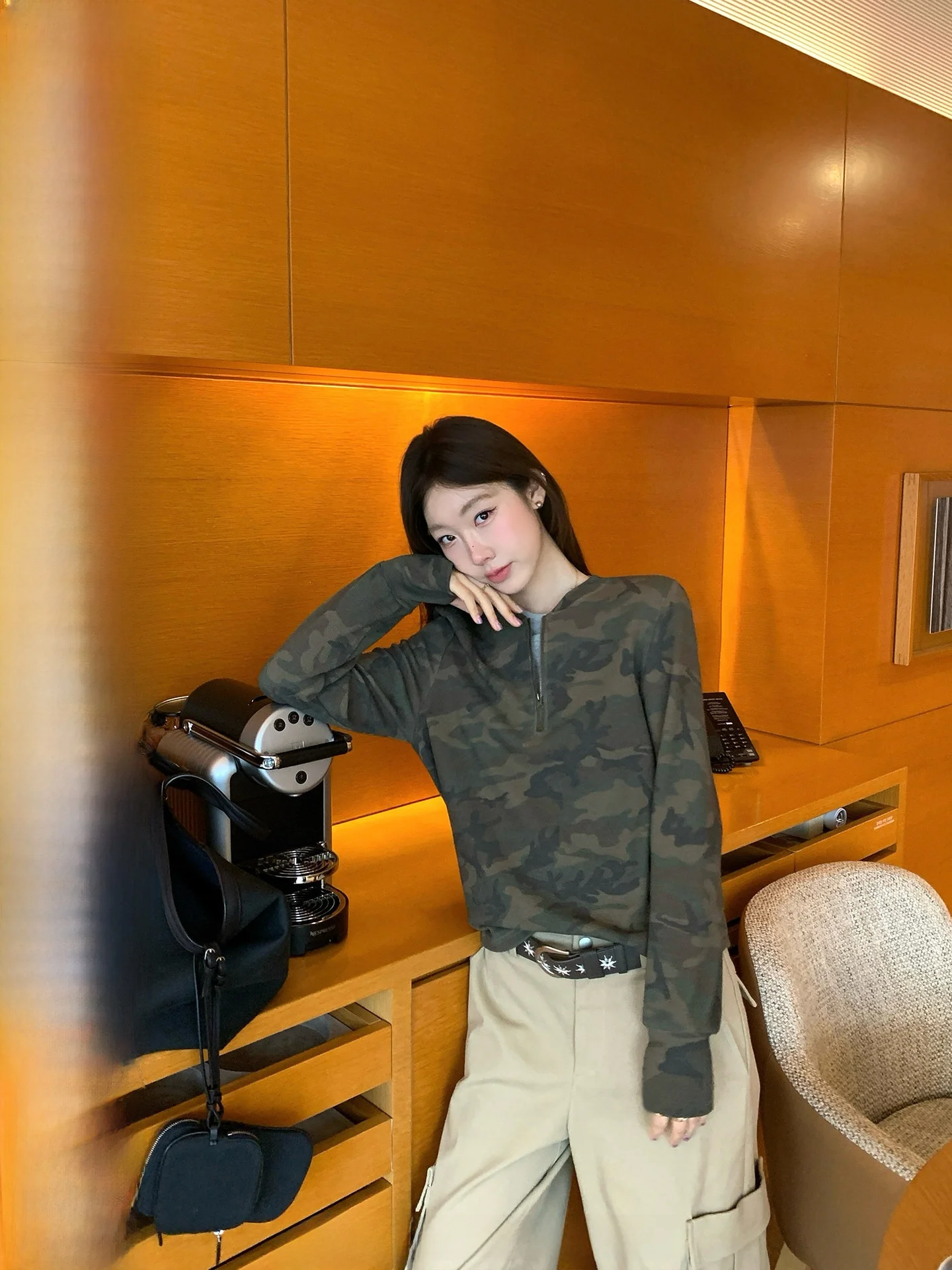 

Ranwear Fce Lined Zip up Top Women's Faionable Ceiling Layering Warm Base irt Cotton Polyester Blend Long Sve round...