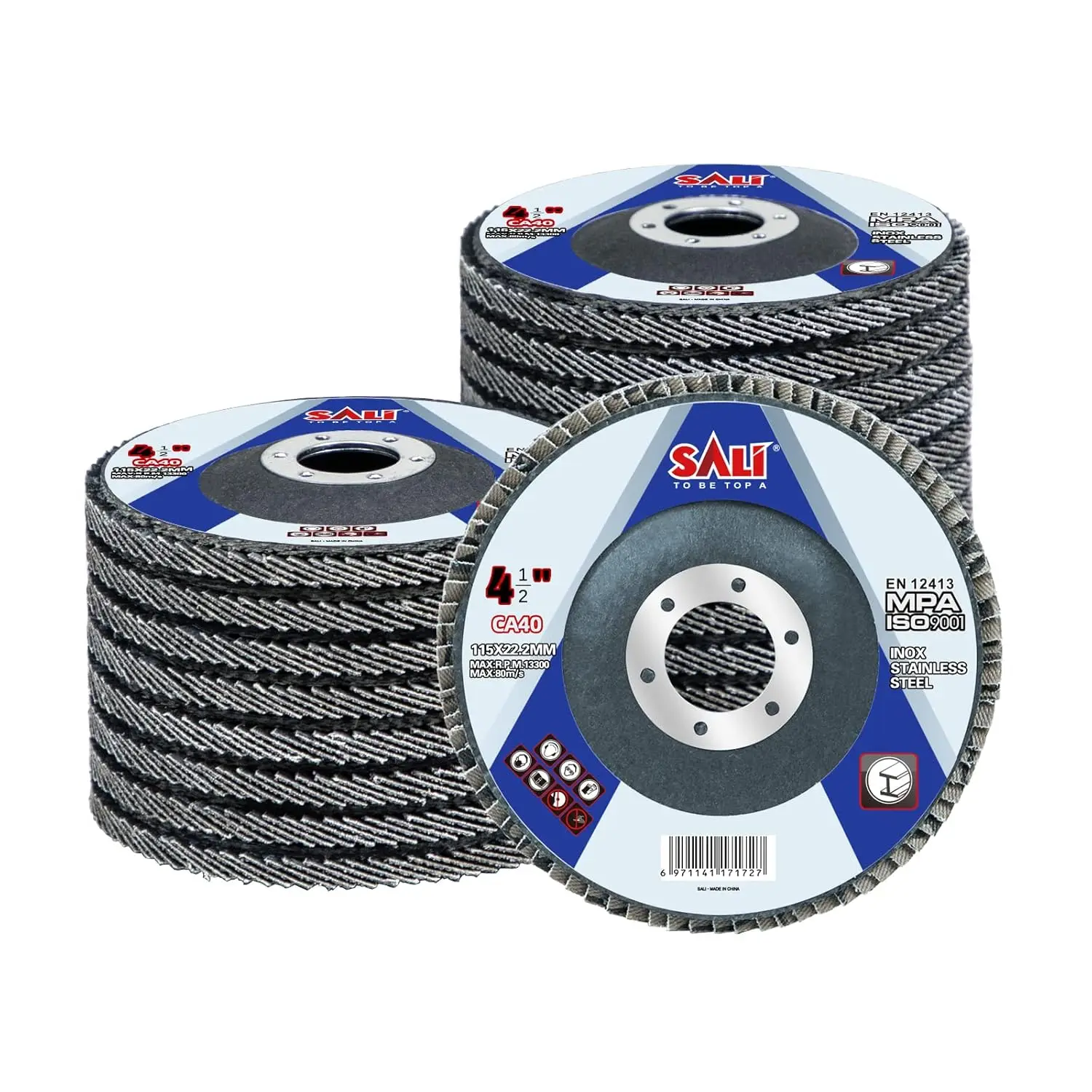 

20 Pack Flap Discs, 40 Grit, 4.5" x 7/8-Inch Sanding Discs for Angle Grinder, High-Performance Edge Grinding