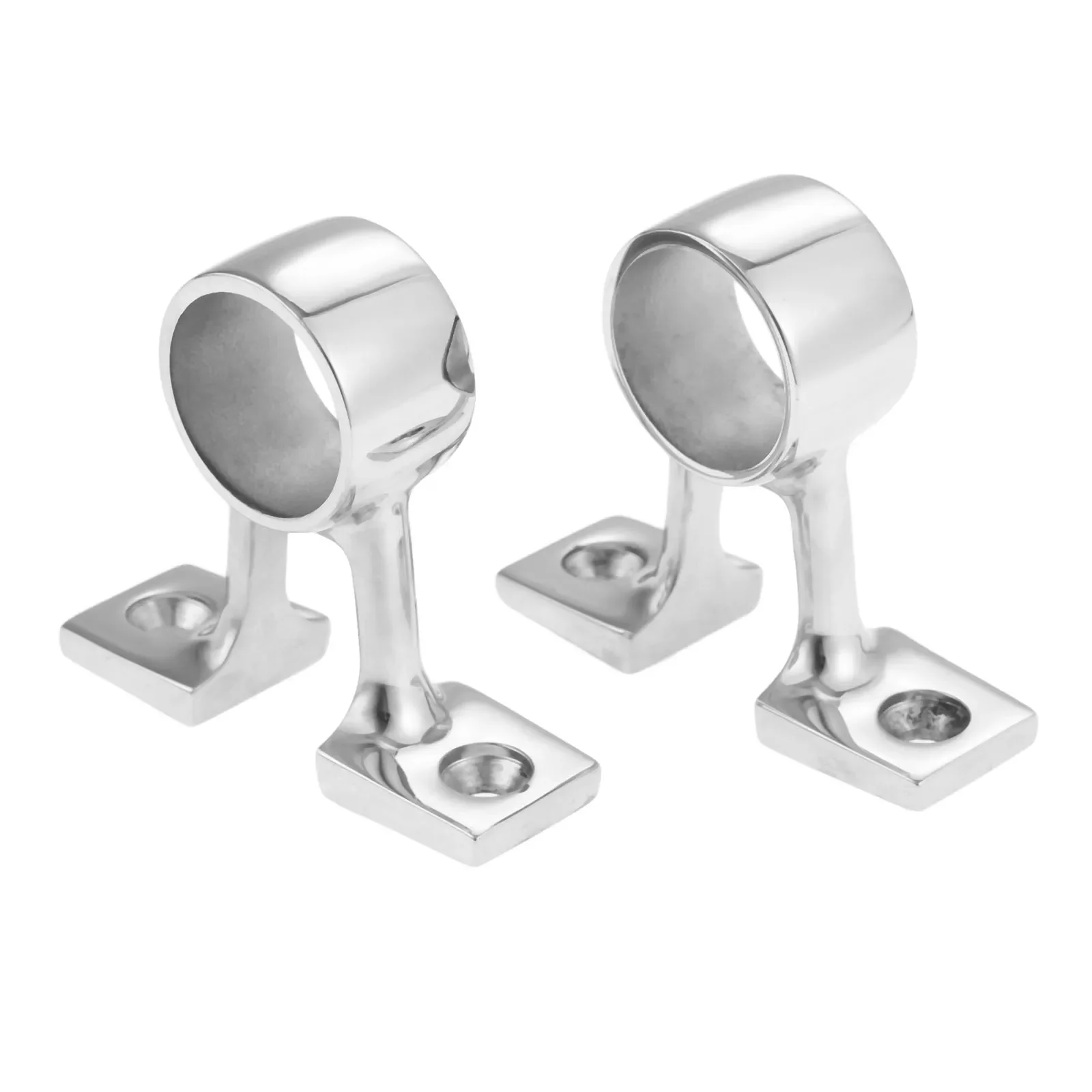 2 Pcs Marine 316 Stainless Steel Boat 90 Degree Center Bracket Hand Rail Fitting Stanchion Mount Hardware For 25mm 1in Pipe Tube