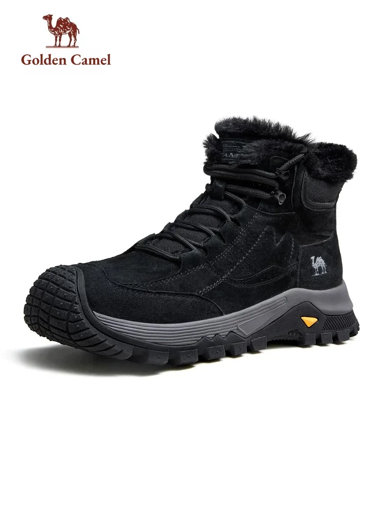 Golden Camel High-Top Men Hiking Boot Winter Waterproof Outdoor Shoes Anti Slip Plus Warm Snow Boot Wear-Resistant Climbing Shoe