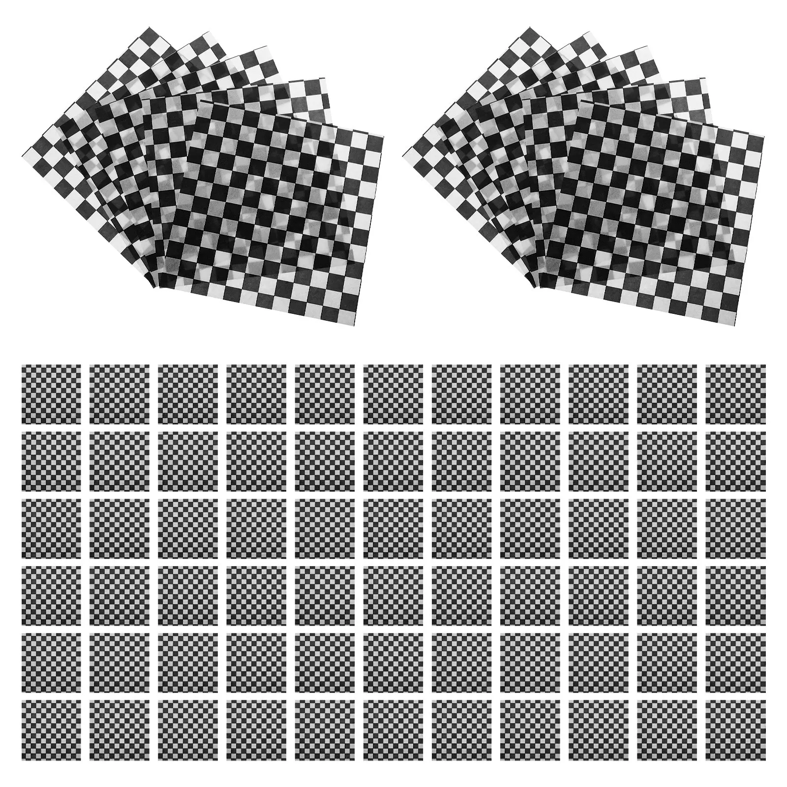 500Sheet Heat Resistant Checkered Food Liner 18x18cm Greaseproof Waterproof Basket Paper for Fries Burgers Sandwich Picnic