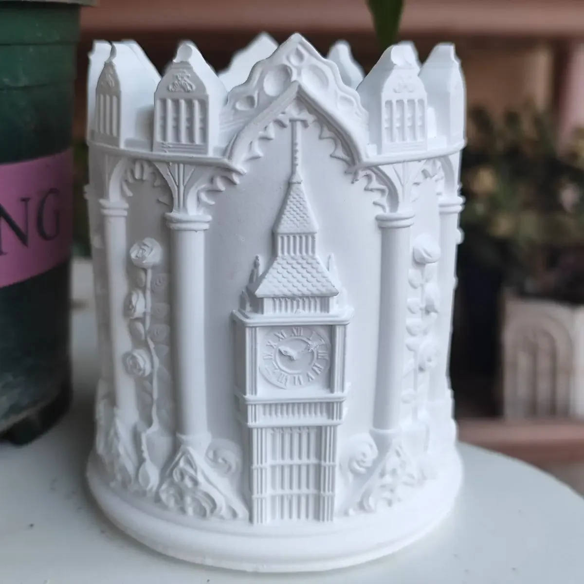 Pen Holder Roman Flower Vase Desktop Storage Box Decoration Plaster Creative Ornament Pen Holder Gifts Office Organizer