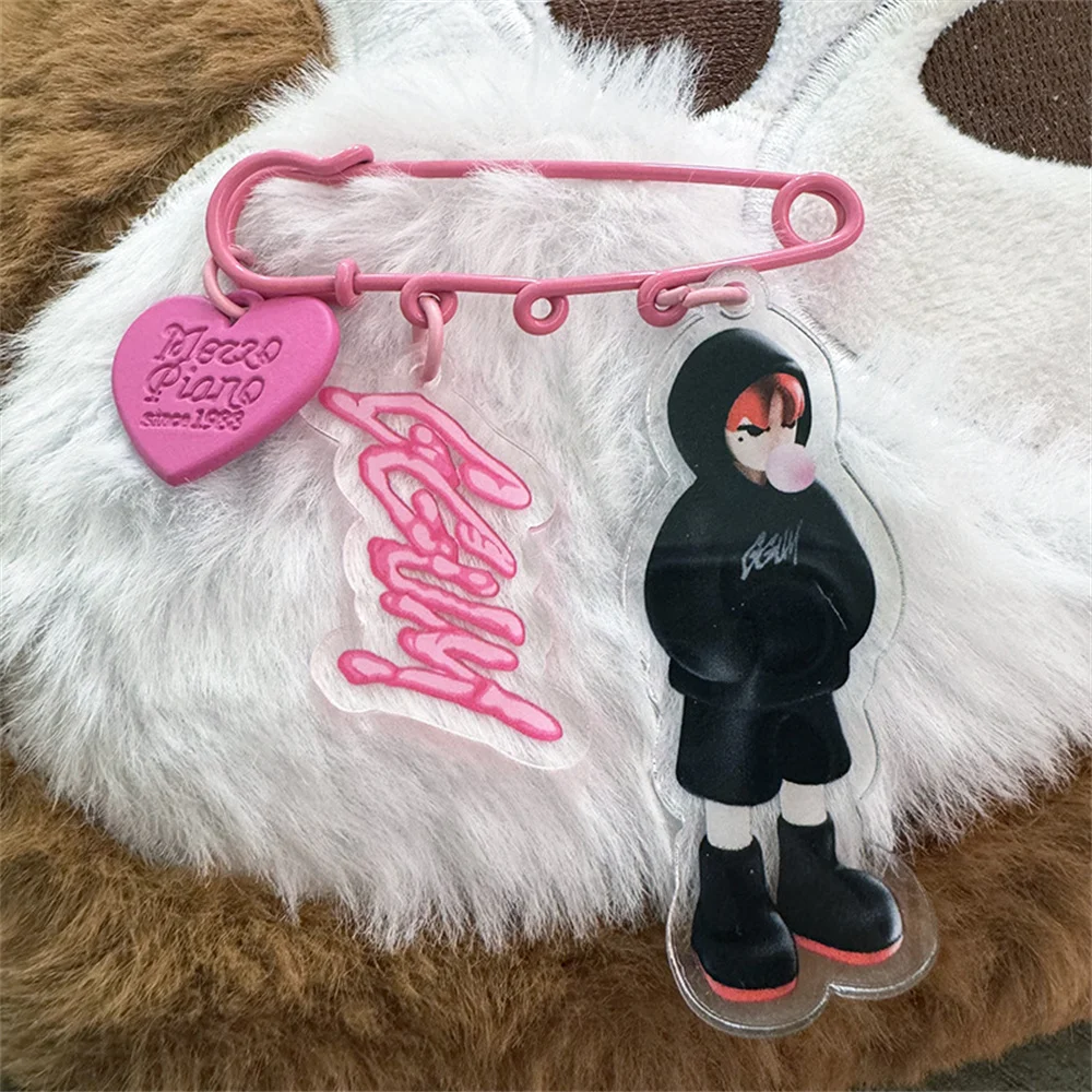 Kpop YEONJUN GGUM Solo Brooch Cartoon Two-Size High Quality Clothes Accessories Bag Pendants Idol Fans Birthday Pendant Gifts