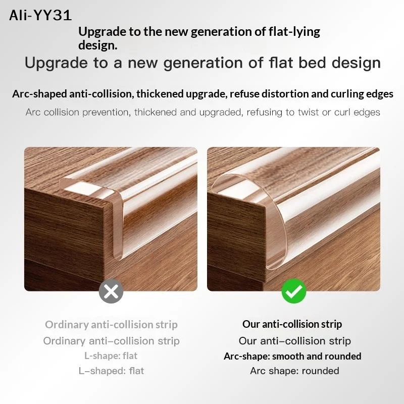 Child Safety Bumper Guard Transparent Self-Adhesive Edge Protector For Tables Furniture Corners Soft Baby-Proofing Strips