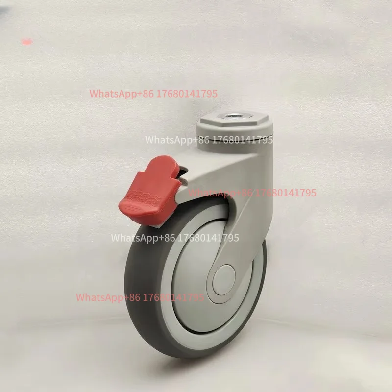 Full Plastic Silent medical caster wheel Rigid Rotating Casters Rubber Plastic Silent For Hospital Trolley Medical Equipment