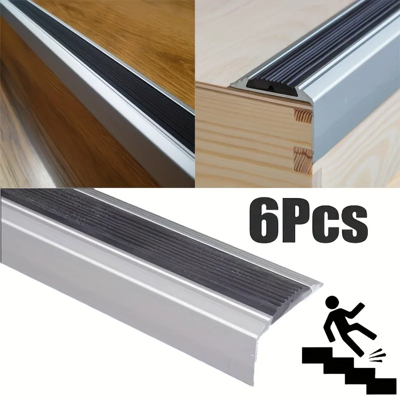 6 шт. алюминиевые лестничные протекторы 90 см L-образные нескользящие защитные края