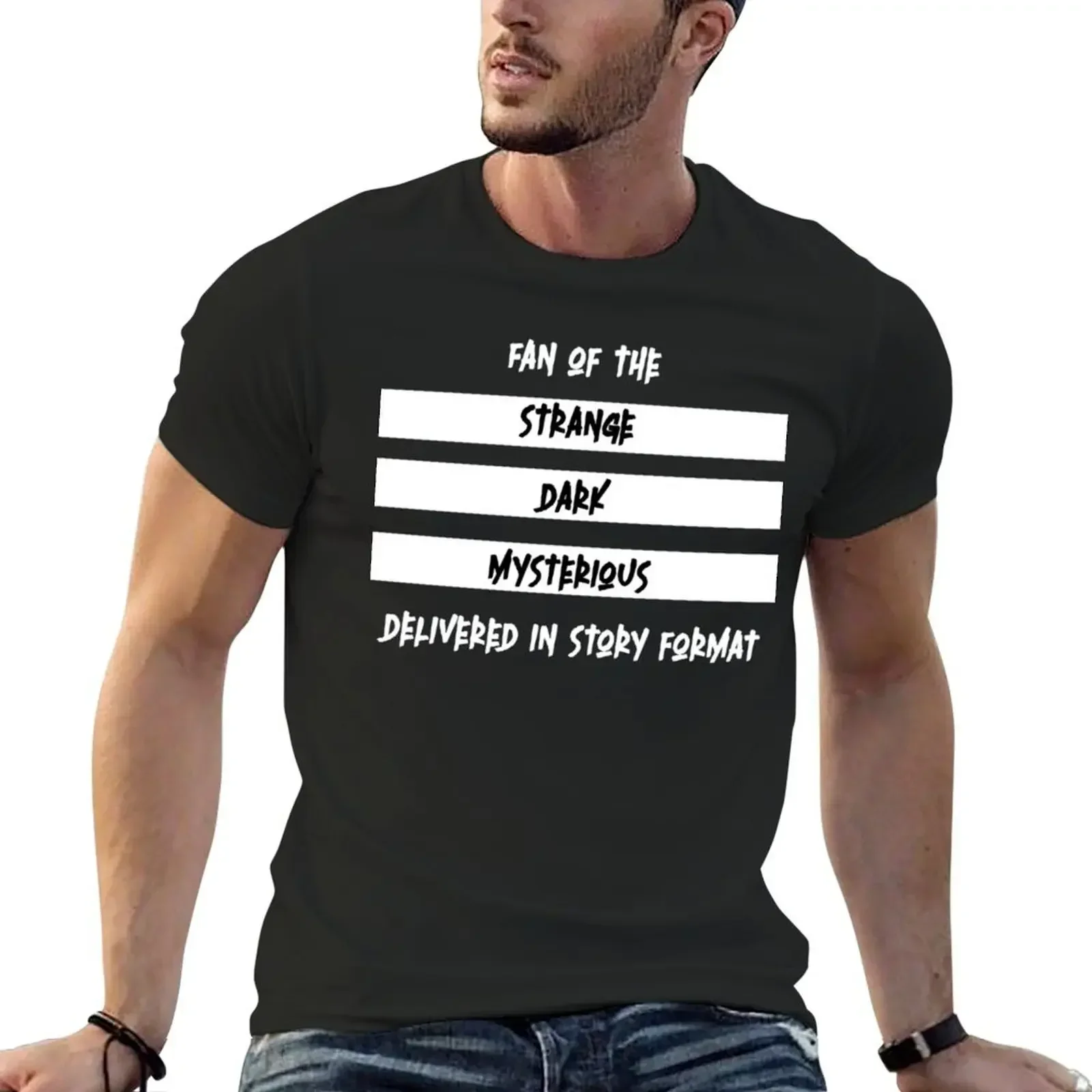 

Original MrBallen I'm a Fan of the Strange Dark and Mysterious-I'm a fan of the strang T-Shirt graphics oversized Men's t shirts