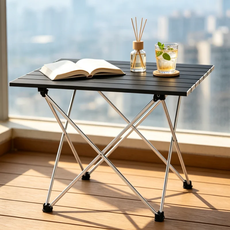 Portable Folding Table, Lightweight Camping Desk for Outdoor Picnic & BBQ, Compact Foldable Workstation with Easy Assembly